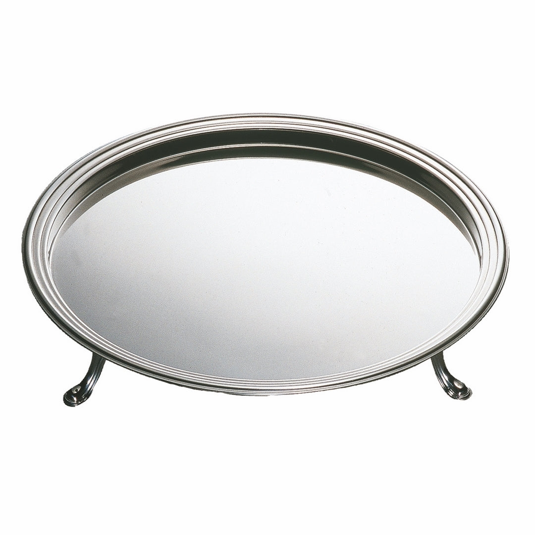 Footed Round Tray; D: 13-3/4"
