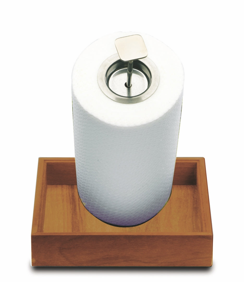 Wenge Finish Paper Towel Holder; L: 7-7/8" W: 7-7/8" H: 11-1/2" Walnut