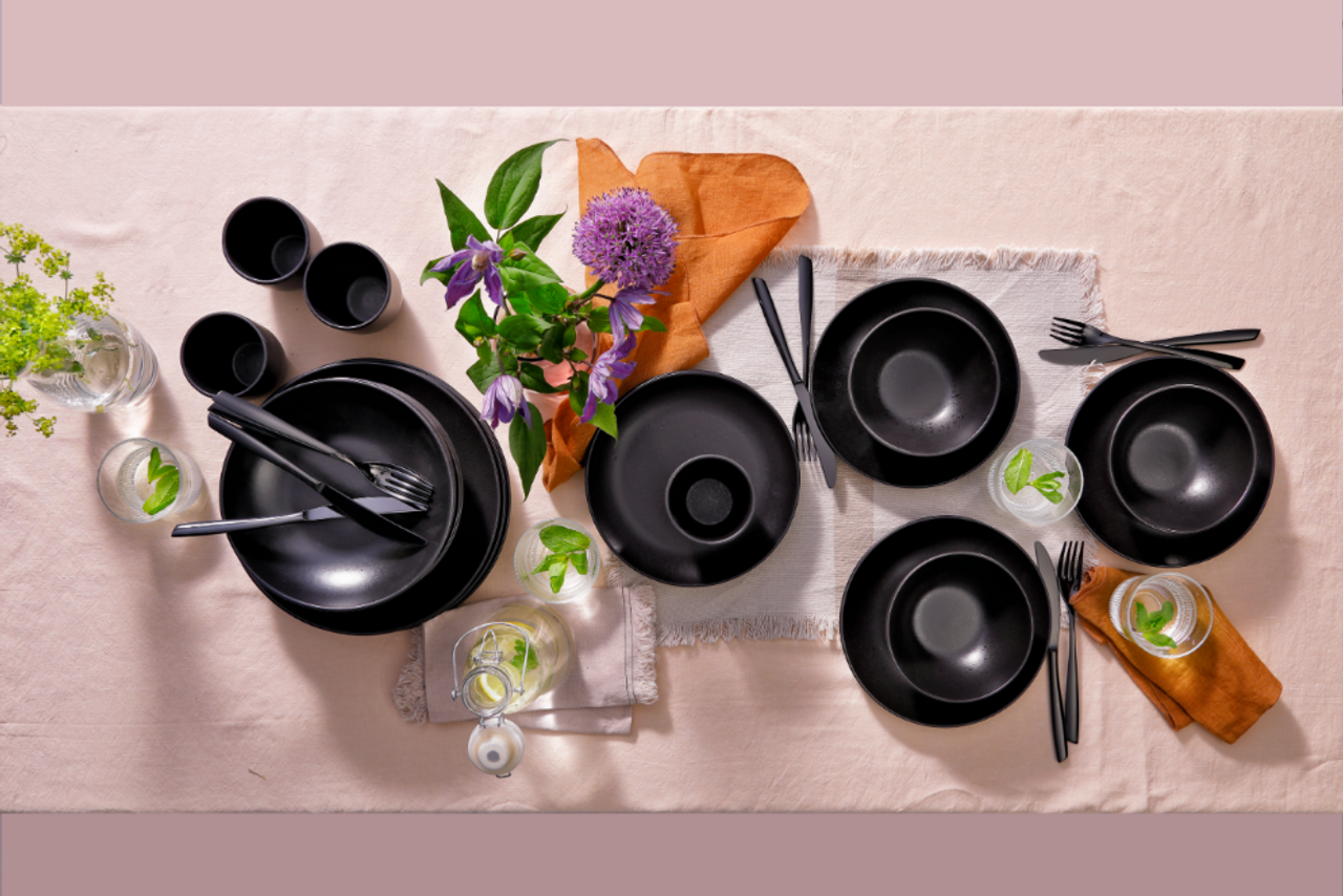 Mammoet Bord diep Moon 21,5 см Керамогранит Zwart