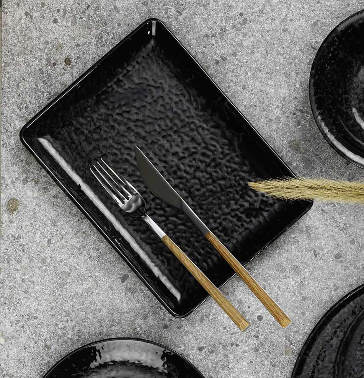 Maastricht Porselein Bord Tahiti 23 x 17 см Zwart