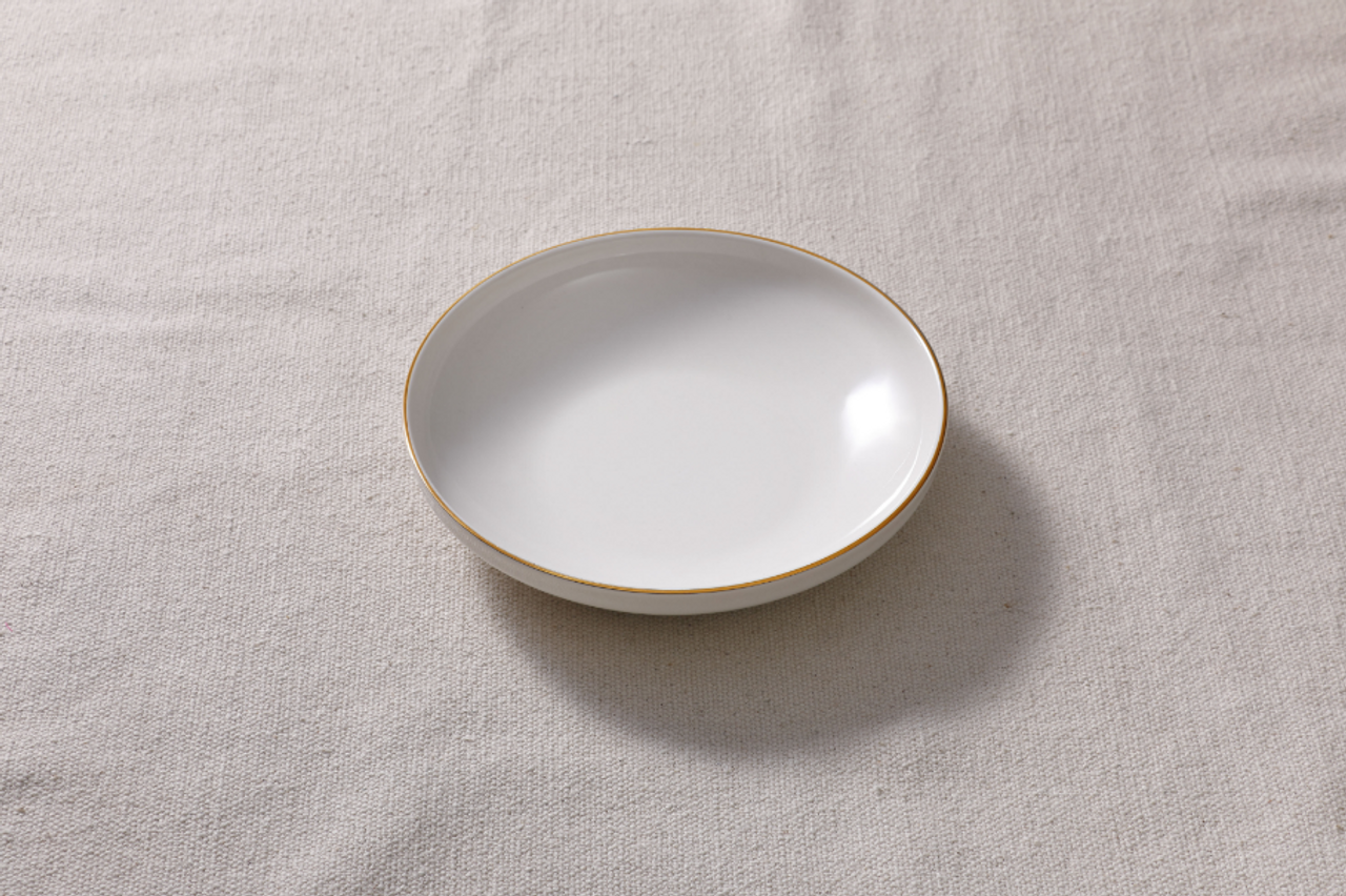 Maastricht Porselein Bord diep Ligne D'or 19 см Wit