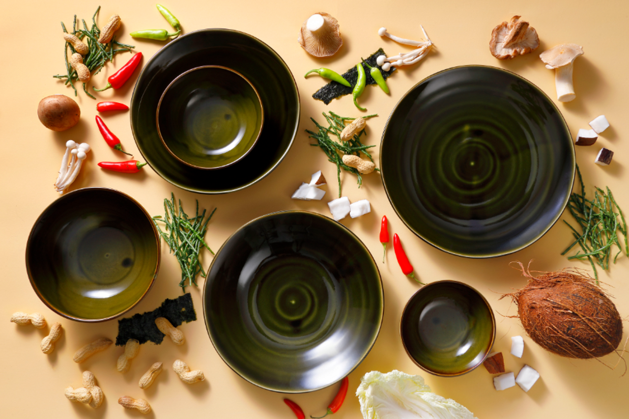 Palmer Bord Midori 25,5 см Porselein Groen