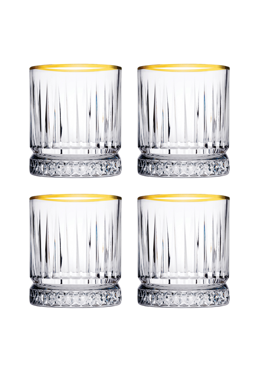 pasabahce-tumbler-elysia-35-5-cl-transparant-goud-4-stuks_