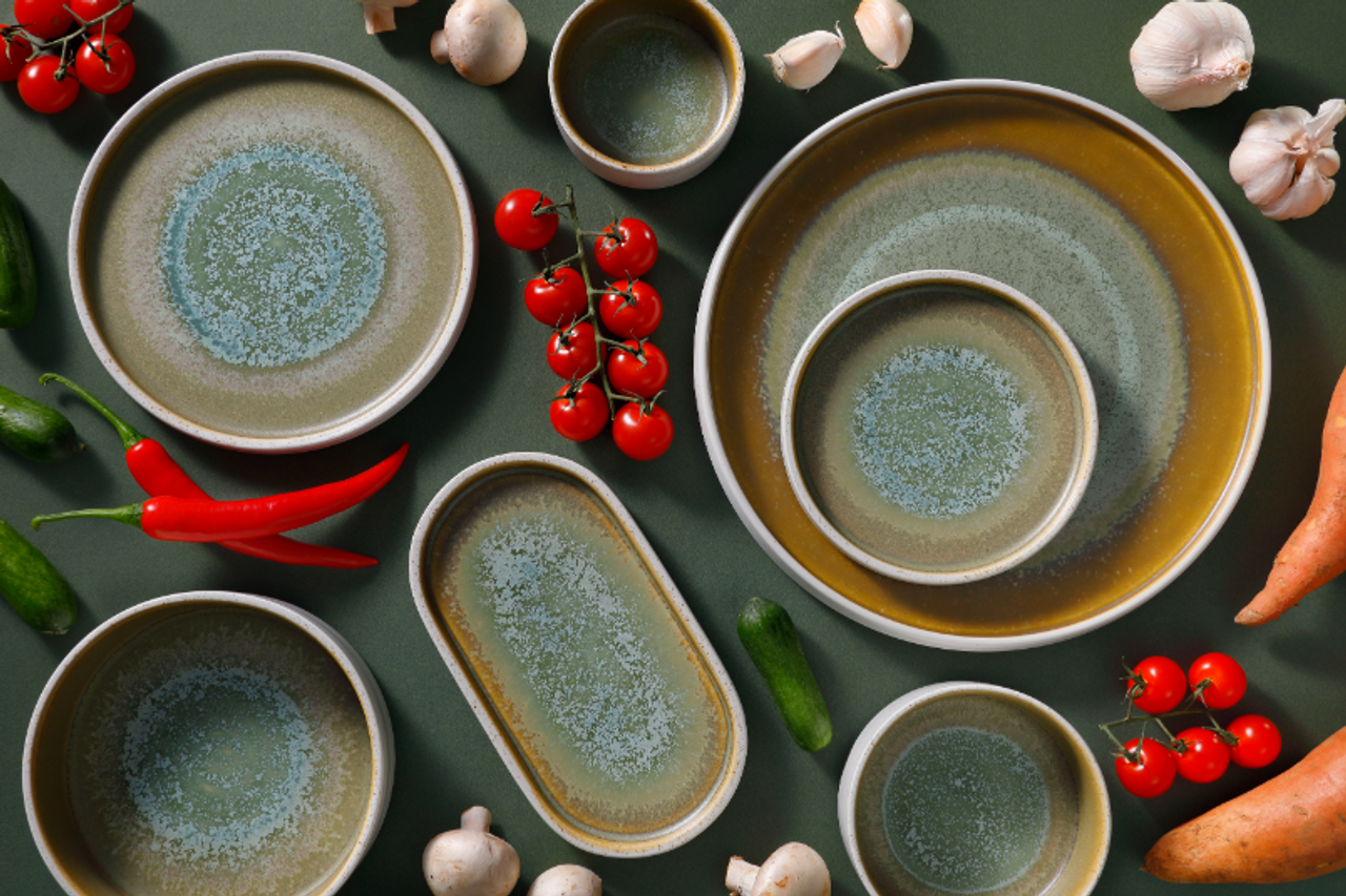 Palmer Bord Coco 26 см Porselein Groen