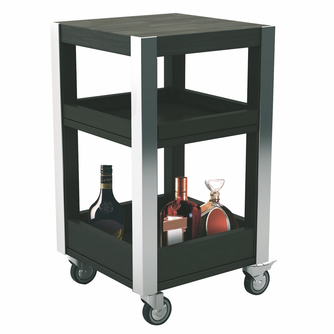 Trolley "Havana Deluxe", Solid Wood With S/S Legs, Wenge L: 19-3/4" W: 19-3/4" H: 34-1/4"