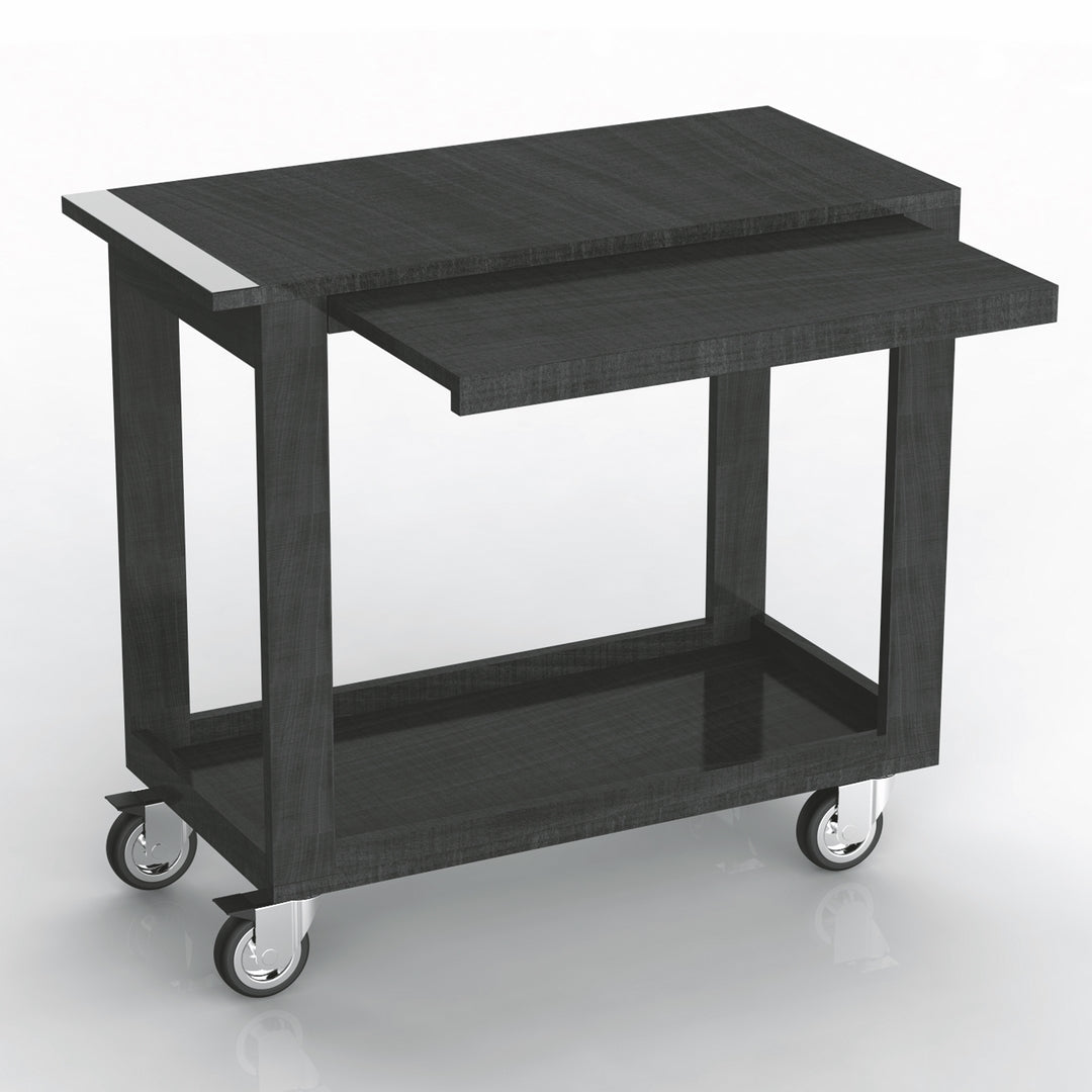Trolley "Tevere" - Two Shelves + Slide Out Shelf - Laminated Panel L: 31-1/2" W: 15-3/4" H: 31-1/2"