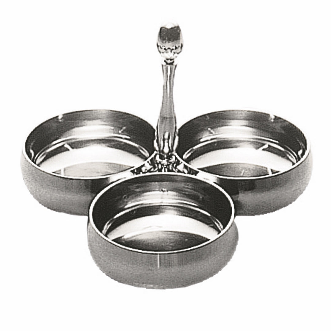 Snack Server With 3 Bowls;  H: 5-7/8" D: 7-7/8" C: 5-1/8 Oz. X 3
