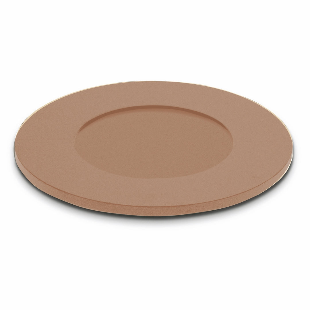 Wenge Wood Finish Round Charger;  D: 13" Walnut