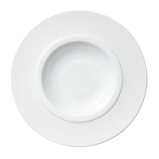 Round shallow bowl w/wide-rim - ext. 10 1/4" - int. 5 1/2" - White 10" 5/8