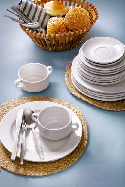 Mammoet plate wide rim Budgetline 24.5 cm Porcelain White