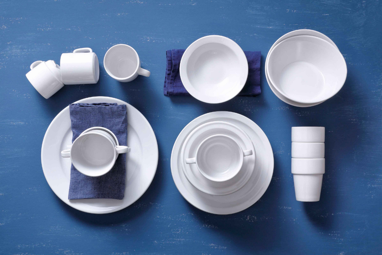 Mammoet plate narrow rim Budgetline 16 cm Porcelain White