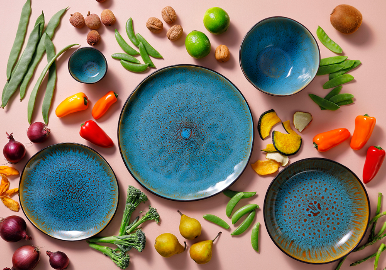 Palmer Bord diep Lotus 21 cm Stoneware Turquoise 