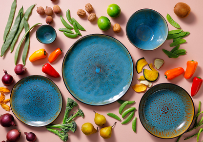 Palmer Bord diep Lotus 21 cm Stoneware Turquoise 