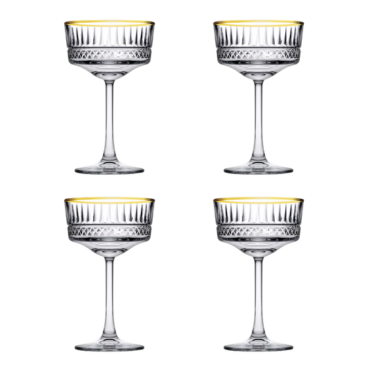 pasabahce-champagnecoupe-elysia-26-cl-transparant-goud-4-stuks_