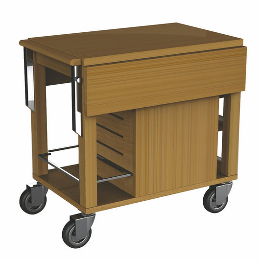 Trolley "Miami Vip", Solid Wood, Walnut Including Hot Box L: 31-1/2" W: 35-7/8" H: 32-1/4"