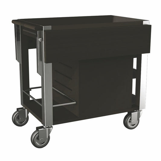 Trolley "Miami Deluxe", Solid Wood With S/S Legs, Wenge Including Hot Box L: 31-1/2" W: 35-7/8" H: 32-1/4"