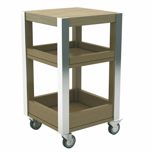 Trolley "Havana Deluxe", Solid Wood With S/S Legs, Walnut L: 19-3/4" W: 19-3/4" H: 34-1/4"