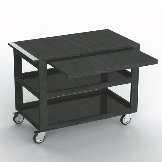 Trolley "Mississippi" - Three Shelves + Slide Out Shelf - Laminated Panel L: 38-1/2" W: 22-1/2" H: 33-1/2"