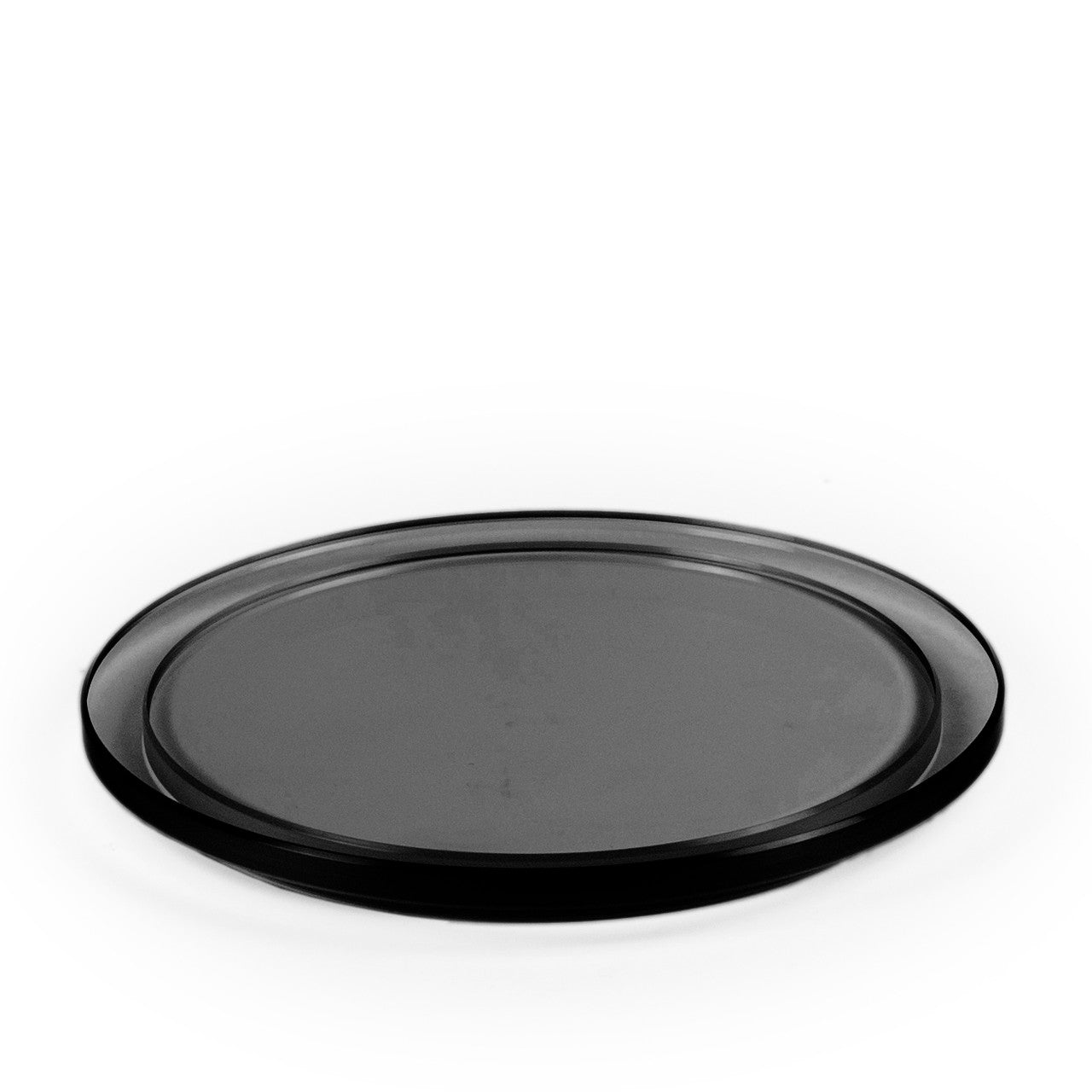 Tilt Round Black Glass Plinth